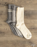 RoToTo Recycled Cotton 3-Pack Waffle Socks - Gray