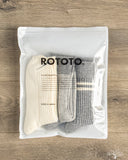RoToTo Recycled Cotton 3-Pack Waffle Socks - Gray