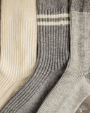 RoToTo Recycled Cotton 3-Pack Waffle Socks - Gray