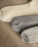 RoToTo Recycled Cotton 3-Pack Waffle Socks - Gray