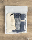 RoToTo Recycled Cotton 3-Pack Waffle Socks - Navy
