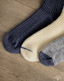 RoToTo Recycled Cotton 3-Pack Waffle Socks - Navy