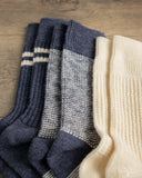 RoToTo Recycled Cotton 3-Pack Waffle Socks - Navy