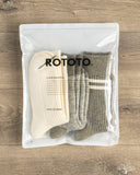 RoToTo Recycled Cotton 3-Pack Waffle Socks - Olive