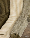 RoToTo Recycled Cotton 3-Pack Waffle Socks - Olive