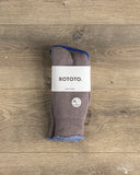 RoToTo Reversible Terry Socks - Charcoal/Dark Blue