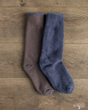 RoToTo Reversible Terry Socks - Charcoal/Dark Blue