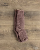 RoToTo Reversible Terry Socks - Dark Brown/Pink