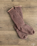 RoToTo Reversible Terry Socks - Dark Brown/Pink