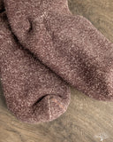 RoToTo Reversible Terry Socks - Dark Brown/Pink