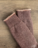 RoToTo Reversible Terry Socks - Dark Brown/Pink