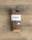 RoToTo Reversible Terry Socks - Faded Black/Light Orange