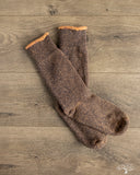 RoToTo Reversible Terry Socks - Faded Black/Light Orange