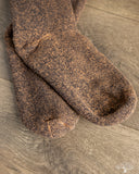 RoToTo Reversible Terry Socks - Faded Black/Light Orange