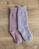 RoToTo Reversible Terry Socks - Faded Purple/Light Blue