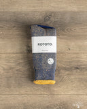 RoToTo Reversible Terry Socks - Navy Blue/Gold