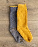 RoToTo Reversible Terry Socks - Navy Blue/Gold