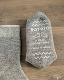 RoToTo Shaggy Pile Double-Faced Room Socks - Charcoal