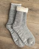 RoToTo Shaggy Pile Double-Faced Room Socks - Charcoal