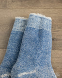 RoToTo Shaggy Pile Double-Faced Room Socks - Dark Blue
