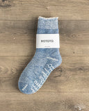 RoToTo Shaggy Pile Double-Faced Room Socks - Dark Blue
