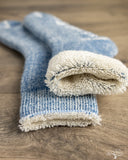 RoToTo Shaggy Pile Double-Faced Room Socks - Dark Blue
