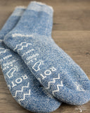 RoToTo Shaggy Pile Double-Faced Room Socks - Dark Blue