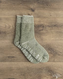 RoToTo Shaggy Pile Double-Faced Room Socks - Moss Green
