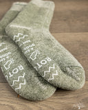 RoToTo Shaggy Pile Double-Faced Room Socks - Moss Green