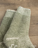 RoToTo Shaggy Pile Double-Faced Room Socks - Moss Green