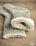RoToTo Shaggy Pile Double-Faced Room Socks - Moss Green