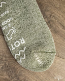 RoToTo Shaggy Pile Double-Faced Room Socks - Moss Green