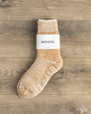 RoToTo Shaggy Pile Double-Faced Room Socks - Tan