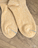RoToTo Silk/Cotton Double Face Crew Socks - Bittersweet/Beige