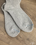 RoToTo Silk/Cotton Double Face Crew Socks - Dark Yellow/Gray