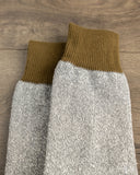 RoToTo Silk/Cotton Double Face Crew Socks - Olive/Gray