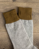 RoToTo Silk/Cotton Double Face Crew Socks - Olive/Gray