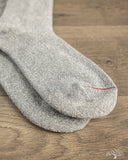 RoToTo Silk/Cotton Double Face Crew Socks - Olive/Gray