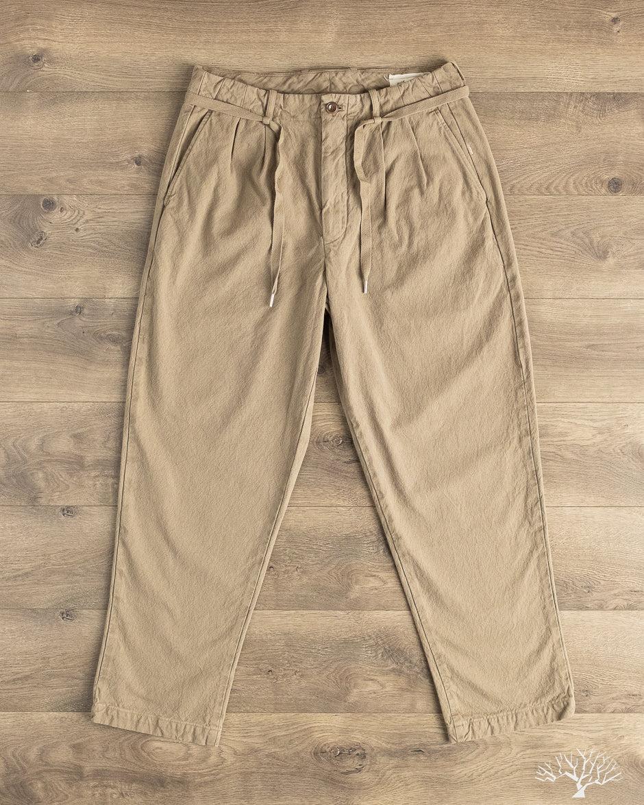Seuvas - 10oz Canvas Tapered 2-Tuck Pants (Regular) - Coffee