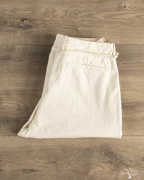 Seuvas - 10oz Canvas Tapered 2-Tuck Pants (Regular) - Natural