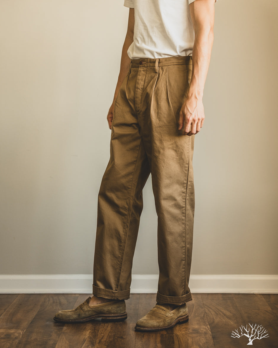Seuvas - Chino 2-Tuck Trousers - Brown – Withered Fig