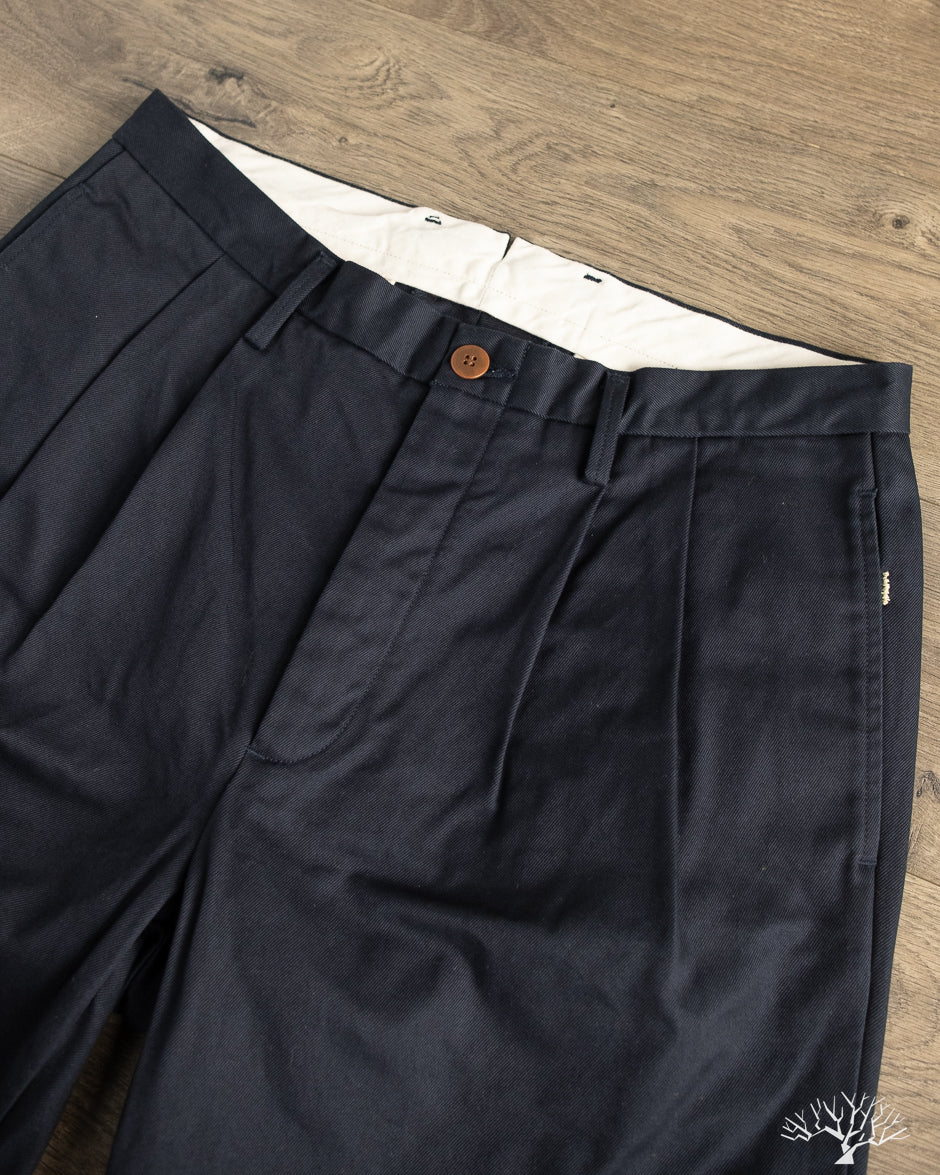 Seuvas - Chino 2-Tuck Trousers - Navy – Withered Fig