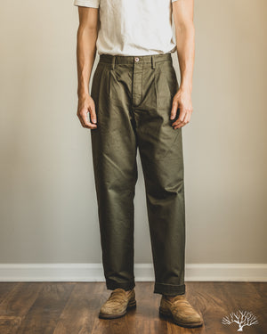 Seuvas - Chino 2-Tuck Trousers - Olive – Withered Fig
