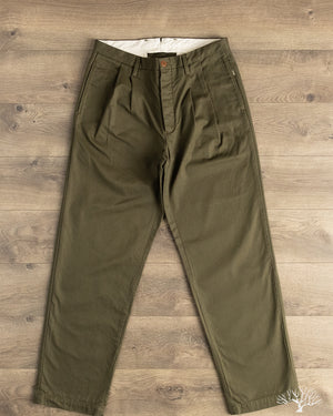 Seuvas - Chino 2-Tuck Trousers - Olive – Withered Fig