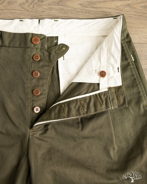 Seuvas - Chino 2-Tuck Trousers - Olive – Withered Fig