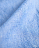 Seuvas - Cotton-Linen Chambray Tapered 2-Tuck Pants - Blue
