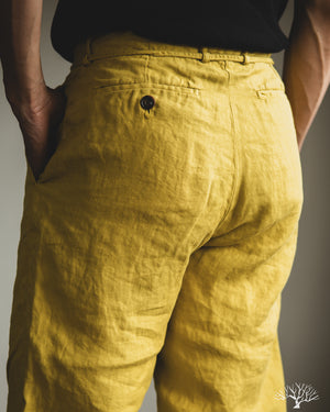 Seuvas - Linen Tapered 2-Tuck Pants - Pagoda – Withered Fig
