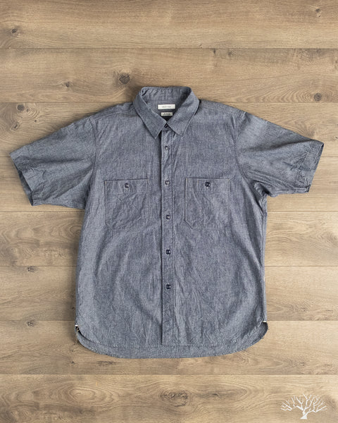 Seuvas - Selvedge Chambray Short Sleeve Work Shirt - Indigo