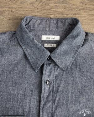 Seuvas - Selvedge Chambray Short Sleeve Work Shirt - Indigo