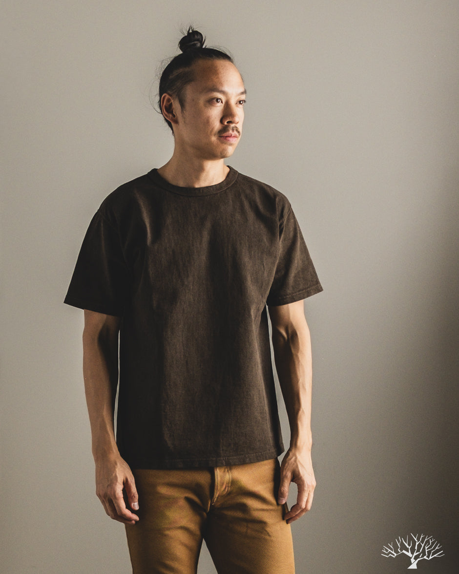 Studio d'Artisan 8198 Amami-Mud Dyed Loopwheel T-Shirt - Dark